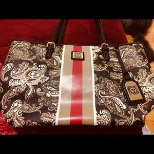 Anne Klein Paisley purse with red interior